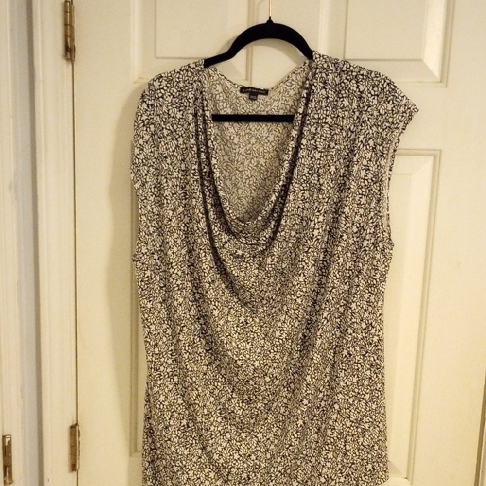 Lane Bryant Monochrome Leaf Print Top